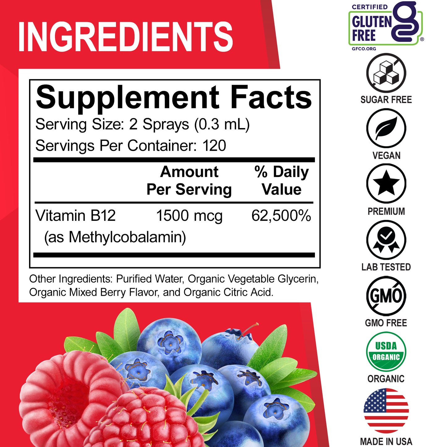 Methyl B12 Organic Liquid Spray