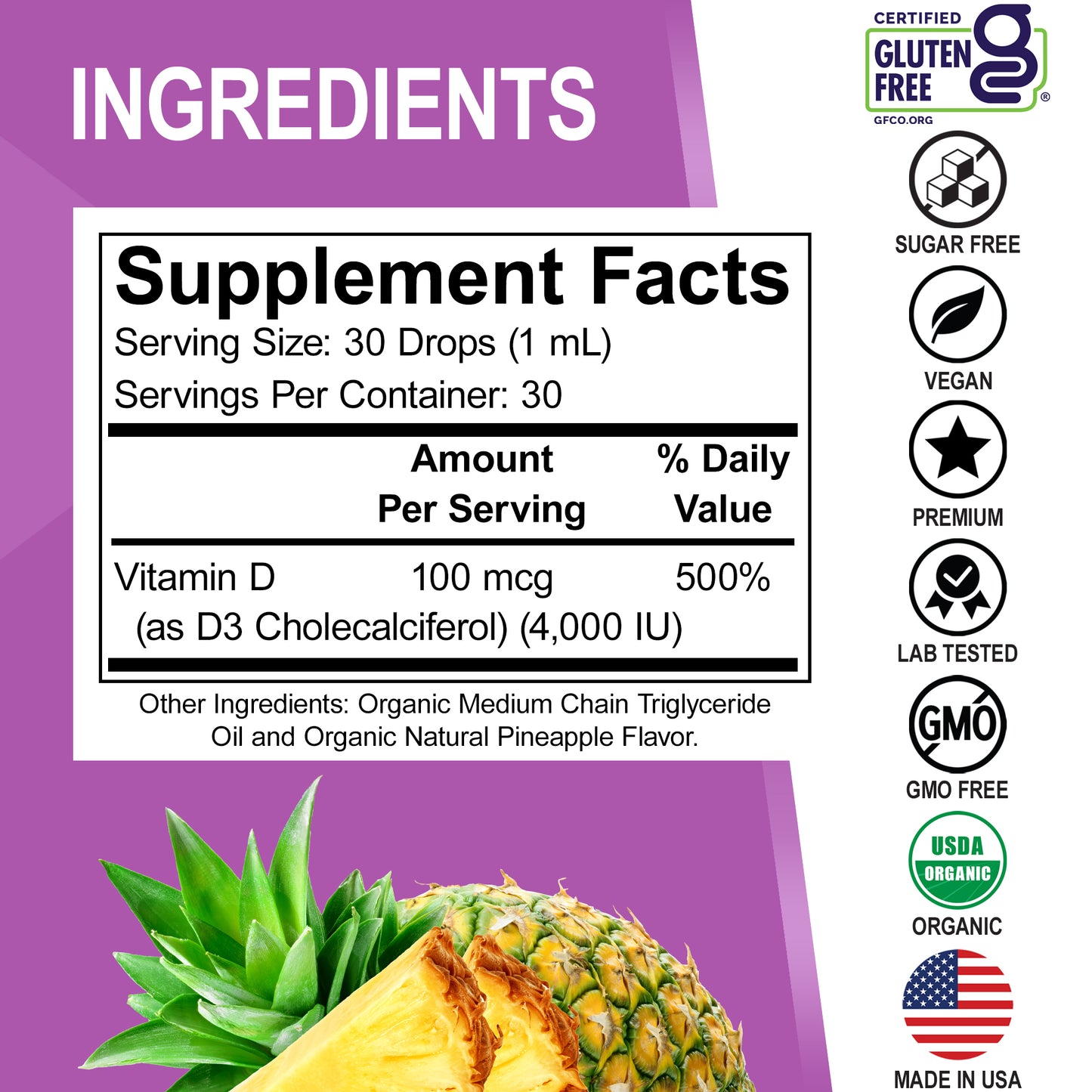 Vitamin D3 Organic Liquid Drops