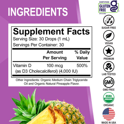 Vitamin D3 Organic Liquid Drops