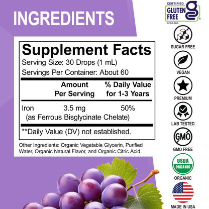 Toddler Iron Organic Liquid Drops