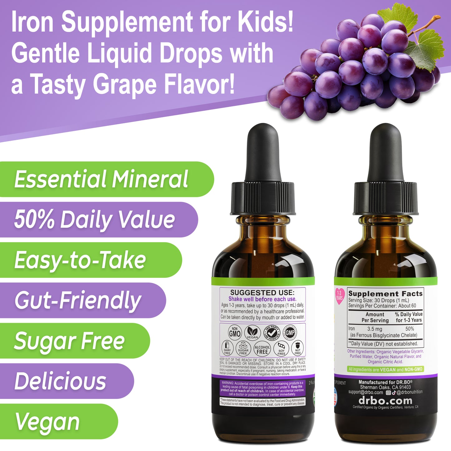 Toddler Iron Organic Liquid Drops